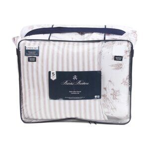 BROOKS BROTHERS 5pc Stripe To Toile Reversible Comforter Set